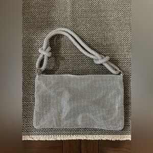 Amazon Silver Mesh Clutch with Knotted Strap